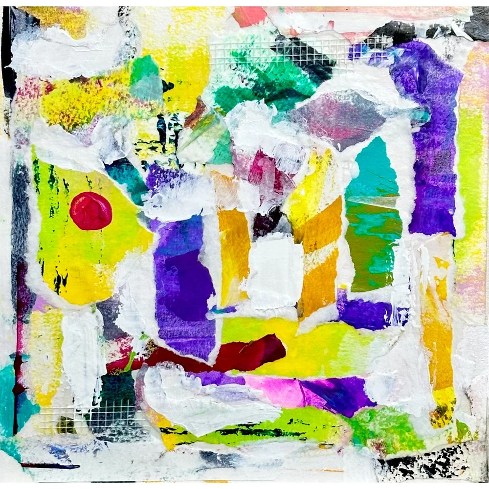 Colourful Mosaic - Original Abstract Mixed Media Collage Art